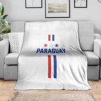 Paraguay Flag Soccer Jersey Style Graphic Throw Blanket Patriotic Paraguaya Pride Football Fans Sports Spirit