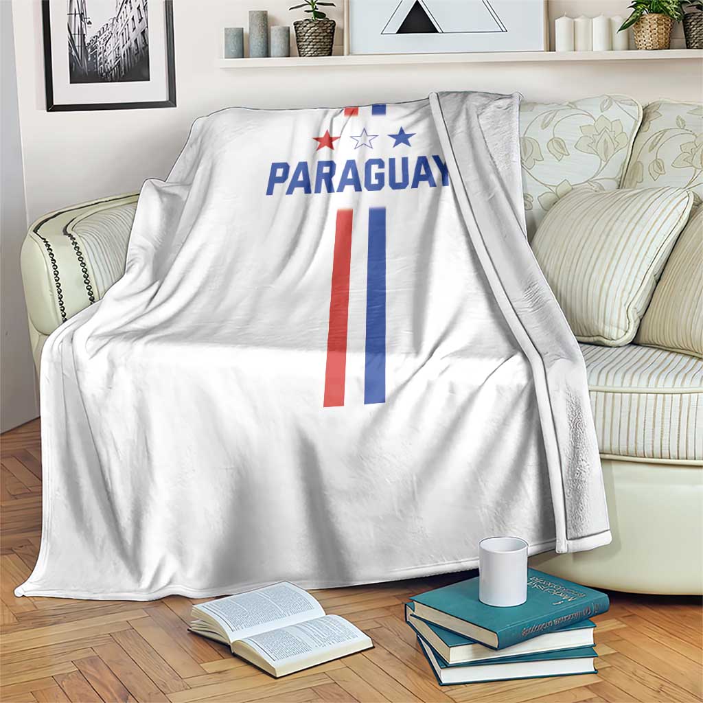 Paraguay Flag Soccer Jersey Style Graphic Throw Blanket Patriotic Paraguaya Pride Football Fans Sports Spirit