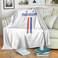 Paraguay Flag Soccer Jersey Style Graphic Throw Blanket Patriotic Paraguaya Pride Football Fans Sports Spirit