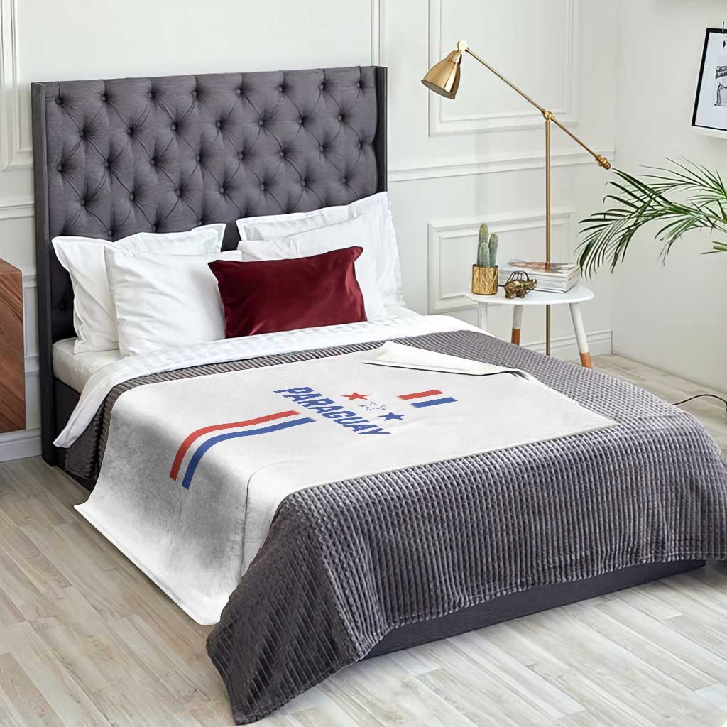 Paraguay Flag Soccer Jersey Style Graphic Throw Blanket Patriotic Paraguaya Pride Football Fans Sports Spirit