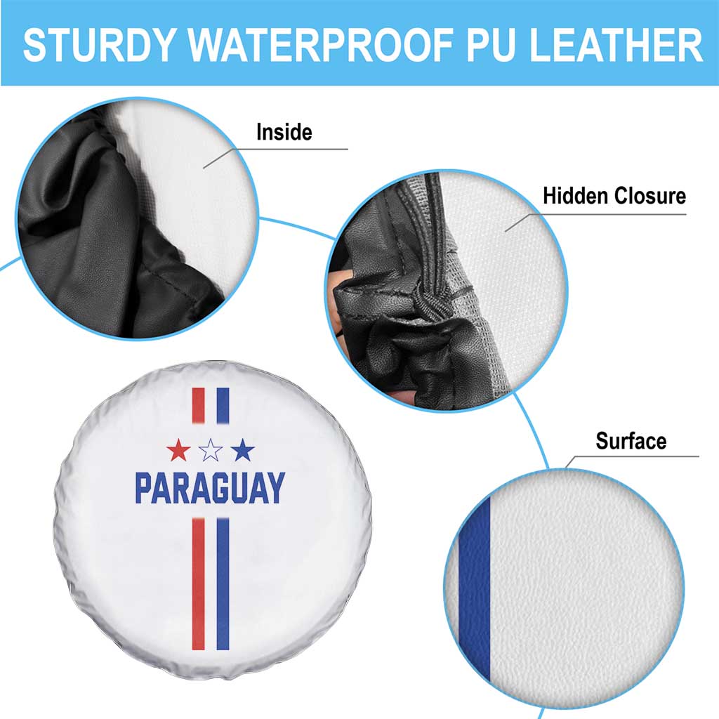 Paraguay Flag Soccer Jersey Style Graphic Spare Tire Cover Patriotic Paraguaya Pride Football Fans Sports Spirit
