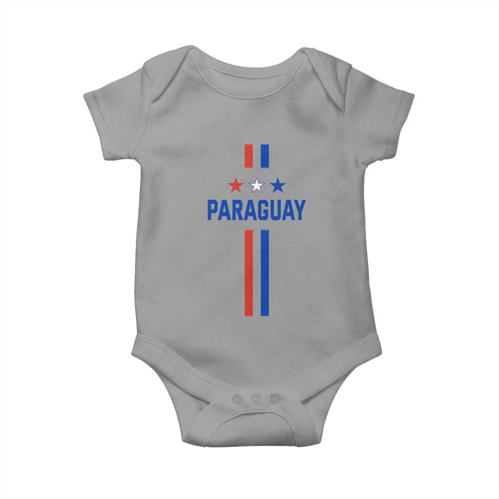 Paraguay Flag Soccer Jersey Style Graphic Baby Onesie Patriotic Paraguaya Pride Football Fans Sports Spirit