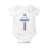 Paraguay Flag Soccer Jersey Style Graphic Baby Onesie Patriotic Paraguaya Pride Football Fans Sports Spirit