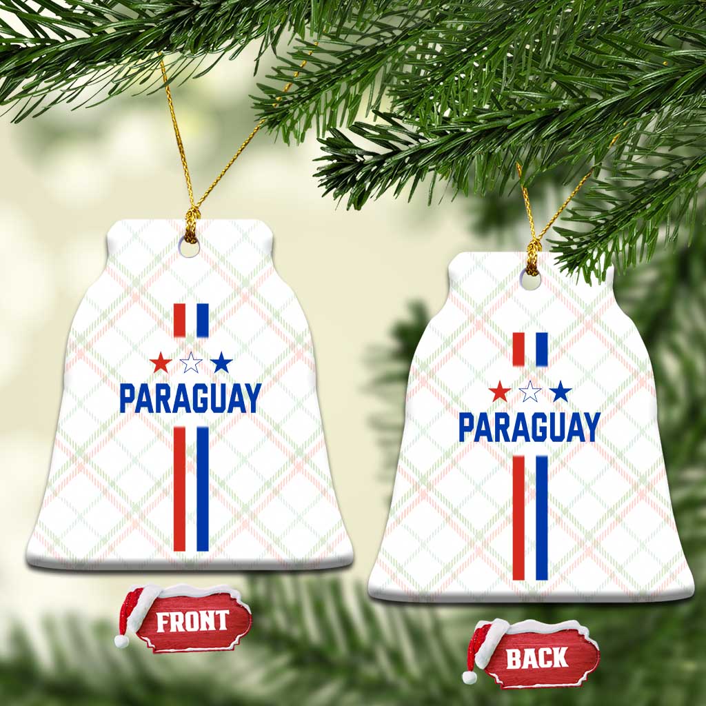 Paraguay Flag Soccer Jersey Style Graphic Ceramic Ornament Patriotic Paraguaya Pride Football Fans Sports Spirit