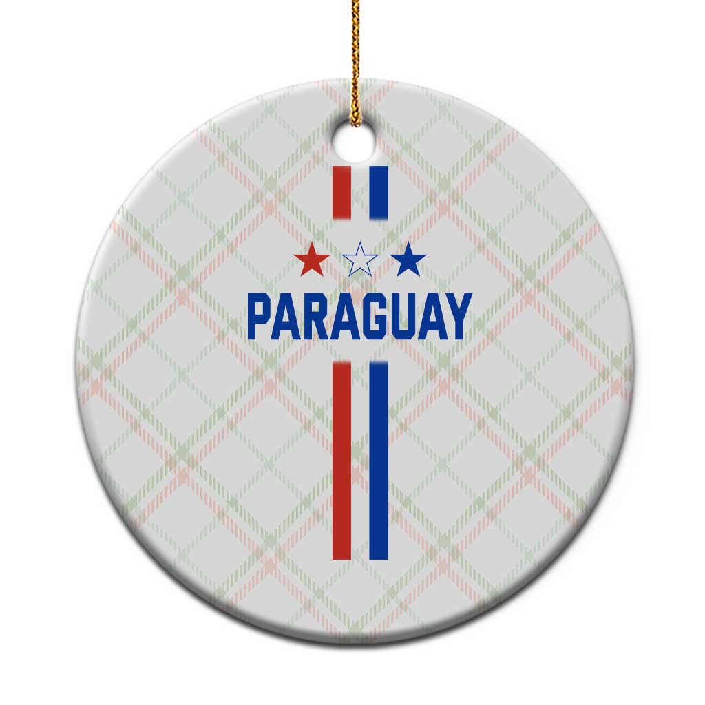 Paraguay Flag Soccer Jersey Style Graphic Ceramic Ornament Patriotic Paraguaya Pride Football Fans Sports Spirit