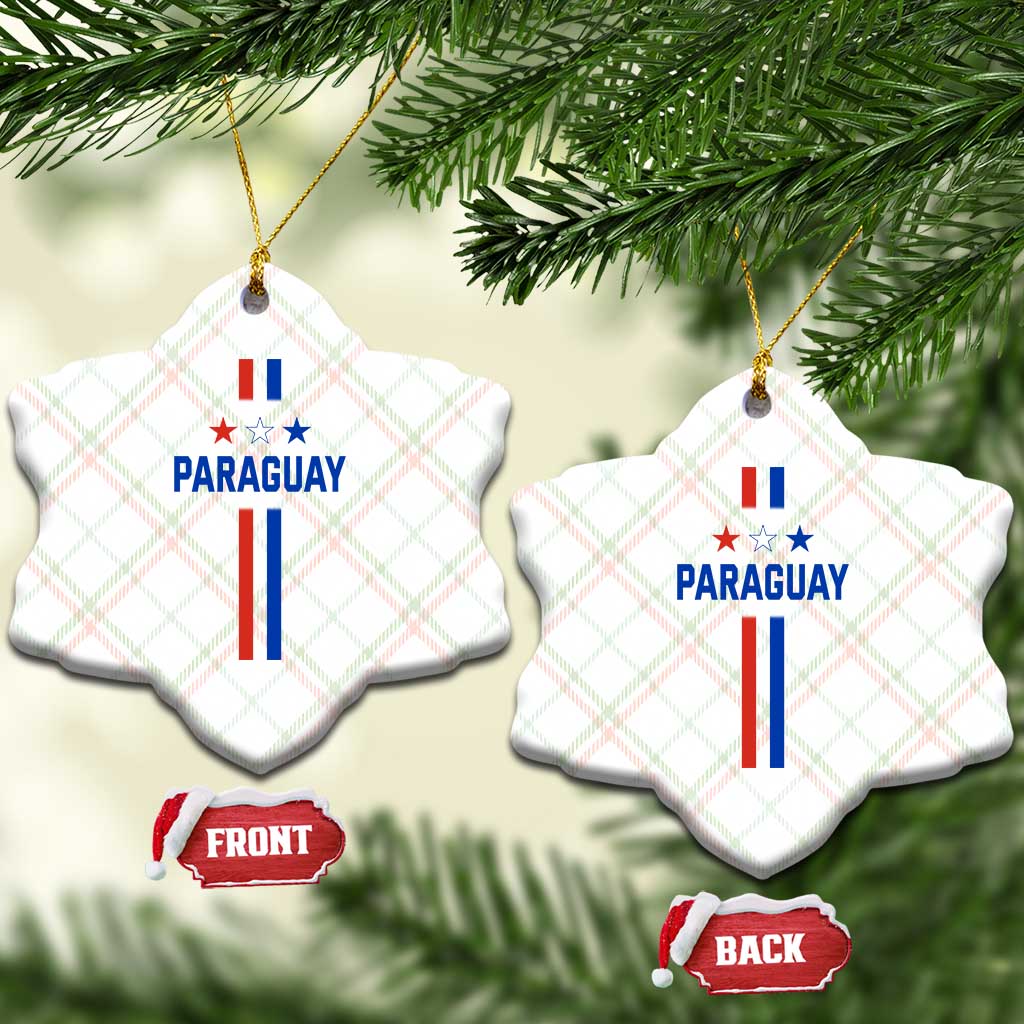Paraguay Flag Soccer Jersey Style Graphic Ceramic Ornament Patriotic Paraguaya Pride Football Fans Sports Spirit