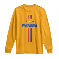 Paraguay Flag Soccer Jersey Style Graphic Long Sleeve Shirt Patriotic Paraguaya Pride Football Fans Sports Spirit