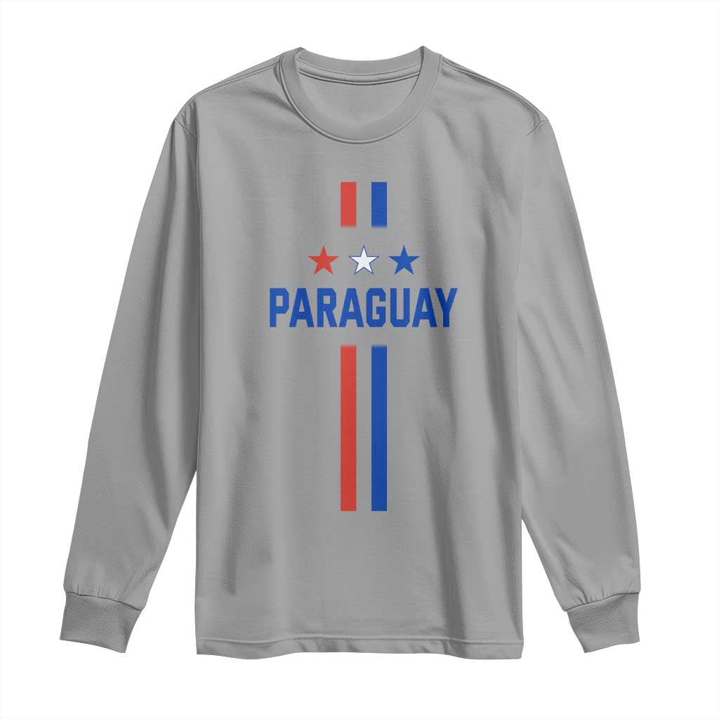 Paraguay Flag Soccer Jersey Style Graphic Long Sleeve Shirt Patriotic Paraguaya Pride Football Fans Sports Spirit