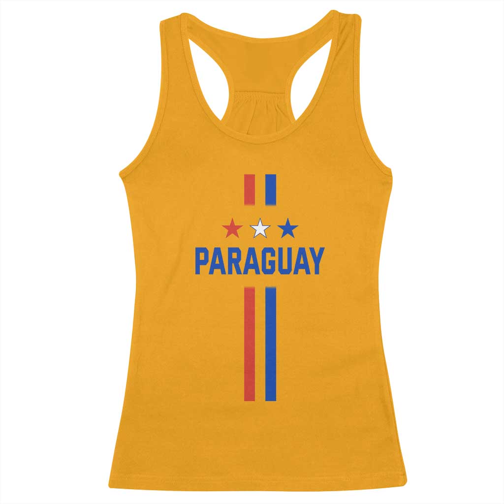 Paraguay Flag Soccer Jersey Style Graphic Racerback Tank Top Patriotic Paraguaya Pride Football Fans Sports Spirit