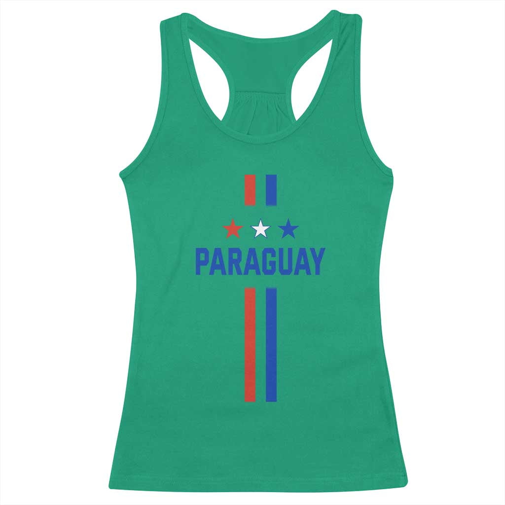 Paraguay Flag Soccer Jersey Style Graphic Racerback Tank Top Patriotic Paraguaya Pride Football Fans Sports Spirit