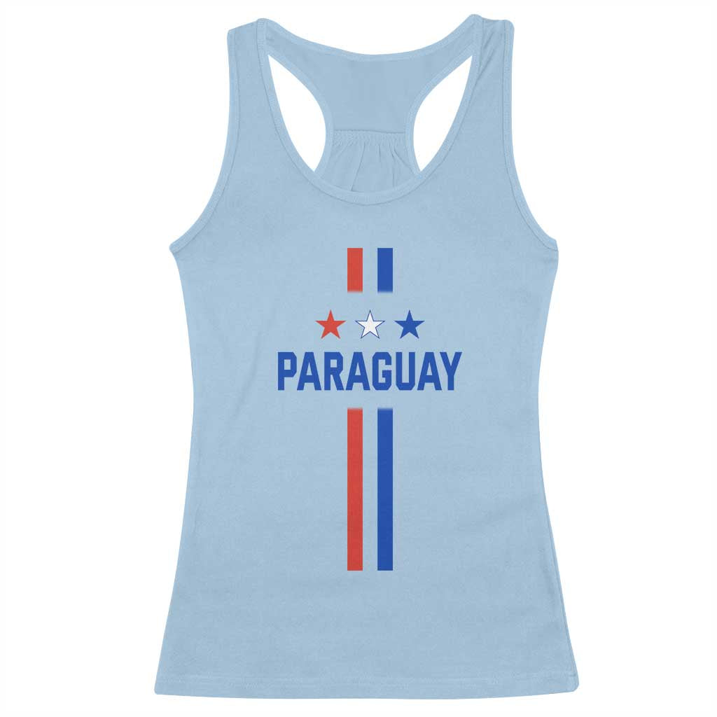 Paraguay Flag Soccer Jersey Style Graphic Racerback Tank Top Patriotic Paraguaya Pride Football Fans Sports Spirit