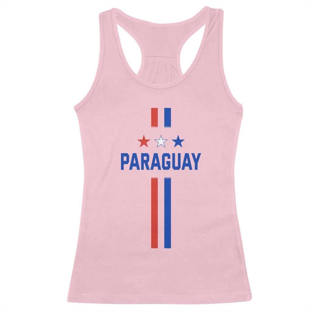 Paraguay Flag Soccer Jersey Style Graphic Racerback Tank Top Patriotic Paraguaya Pride Football Fans Sports Spirit
