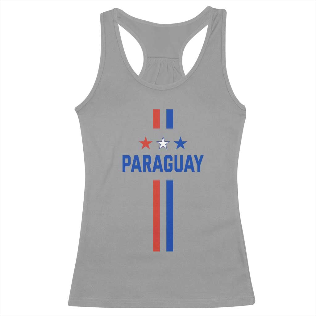 Paraguay Flag Soccer Jersey Style Graphic Racerback Tank Top Patriotic Paraguaya Pride Football Fans Sports Spirit