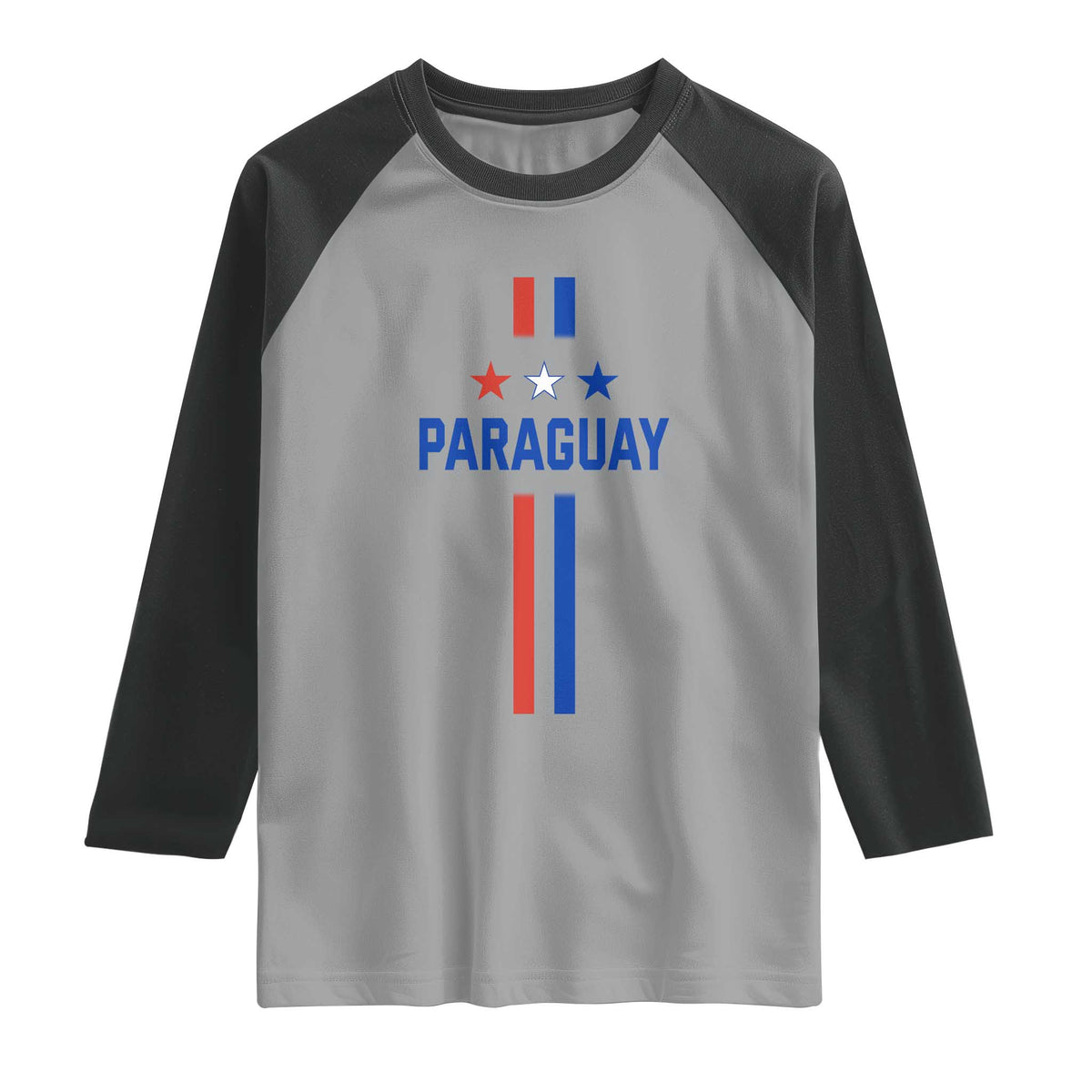 Paraguay Flag Soccer Jersey Style Graphic Raglan Shirt Patriotic Paraguaya Pride Football Fans Sports Spirit