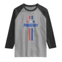 Paraguay Flag Soccer Jersey Style Graphic Raglan Shirt Patriotic Paraguaya Pride Football Fans Sports Spirit
