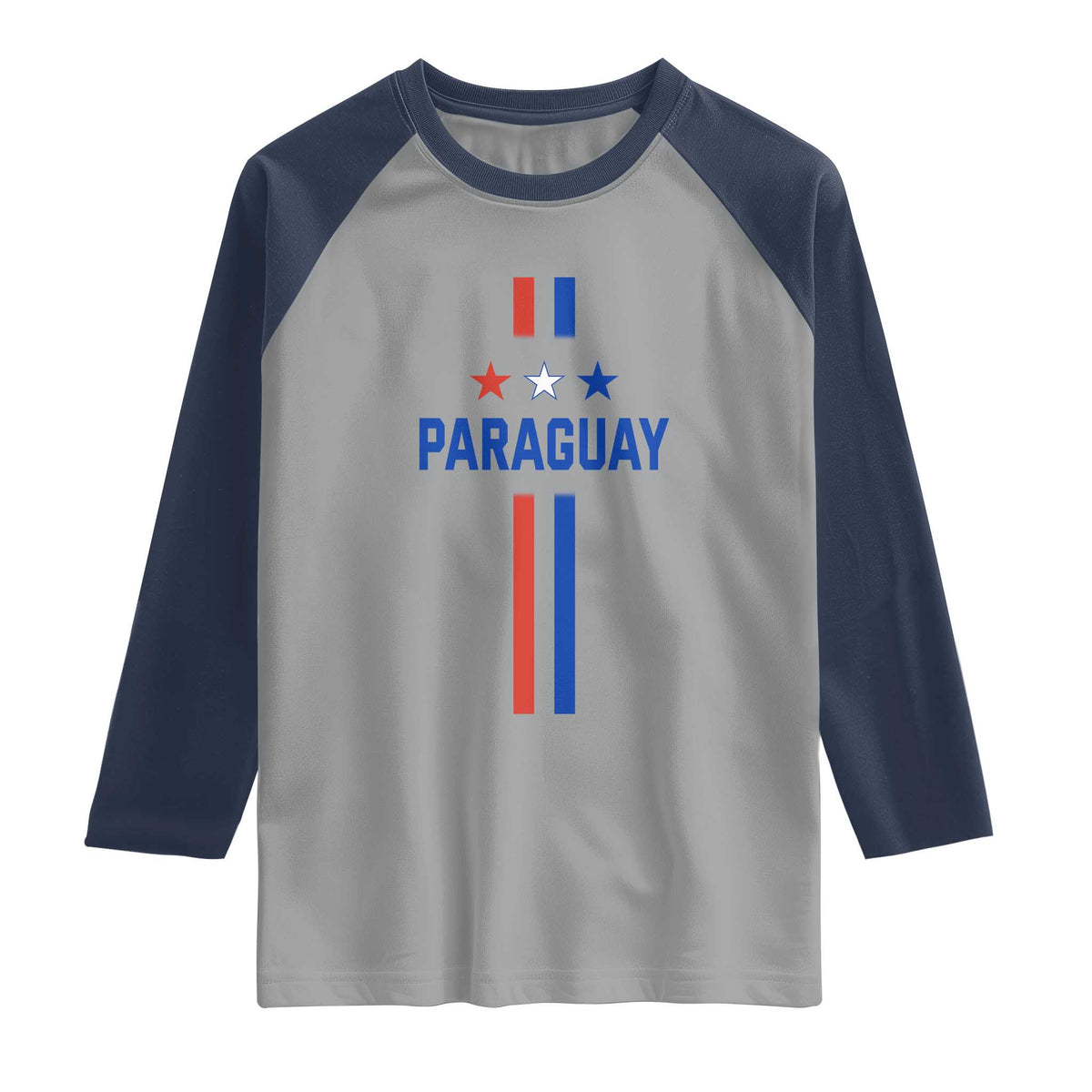 Paraguay Flag Soccer Jersey Style Graphic Raglan Shirt Patriotic Paraguaya Pride Football Fans Sports Spirit
