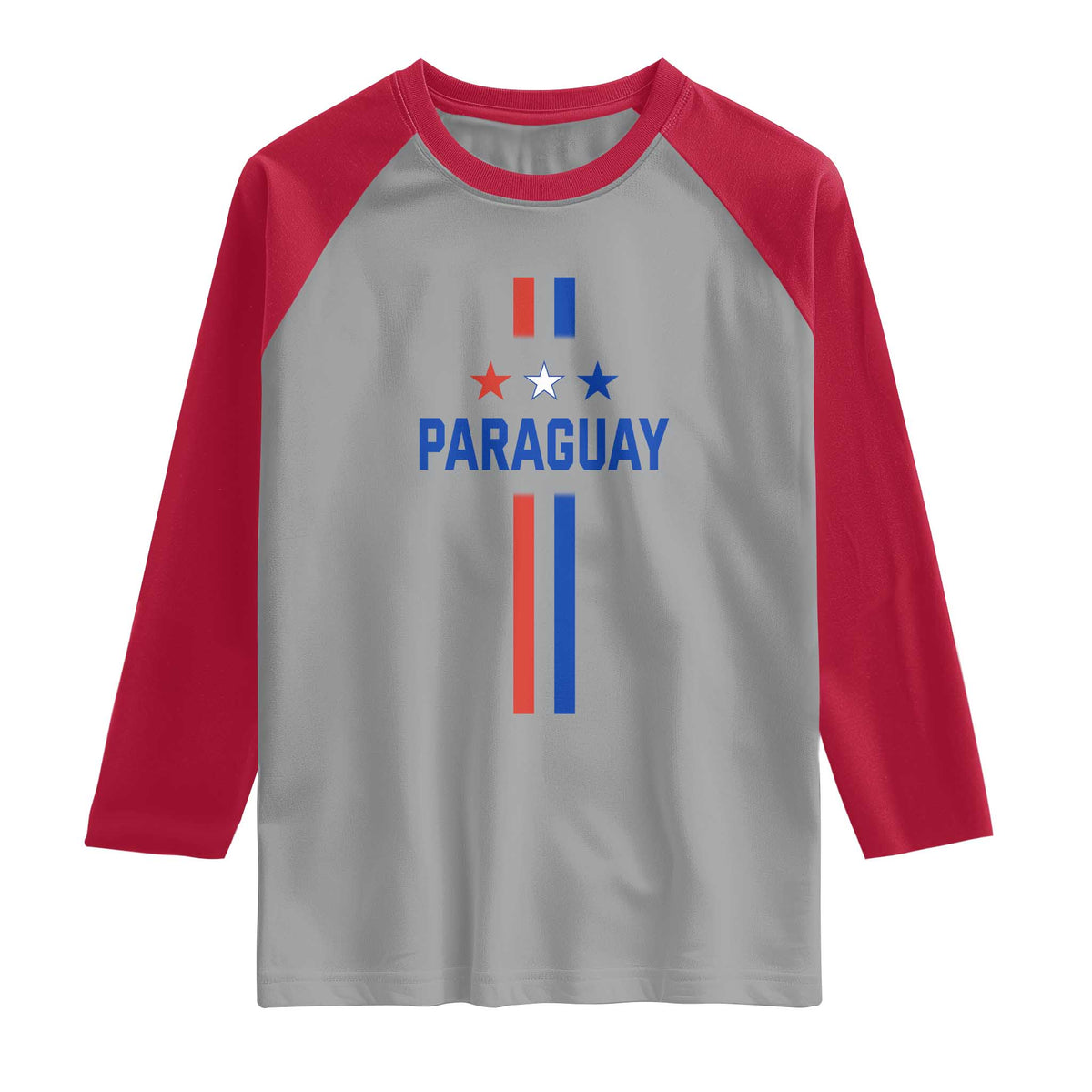 Paraguay Flag Soccer Jersey Style Graphic Raglan Shirt Patriotic Paraguaya Pride Football Fans Sports Spirit