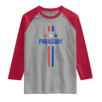 Paraguay Flag Soccer Jersey Style Graphic Raglan Shirt Patriotic Paraguaya Pride Football Fans Sports Spirit