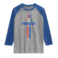 Paraguay Flag Soccer Jersey Style Graphic Raglan Shirt Patriotic Paraguaya Pride Football Fans Sports Spirit