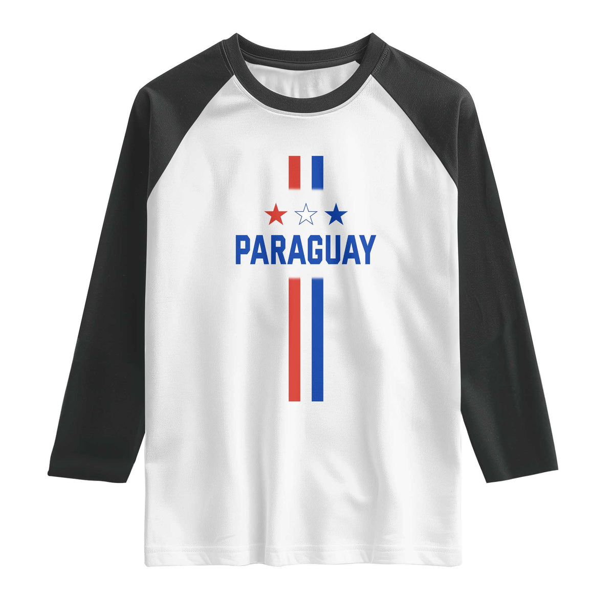 Paraguay Flag Soccer Jersey Style Graphic Raglan Shirt Patriotic Paraguaya Pride Football Fans Sports Spirit