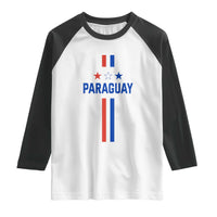 Paraguay Flag Soccer Jersey Style Graphic Raglan Shirt Patriotic Paraguaya Pride Football Fans Sports Spirit
