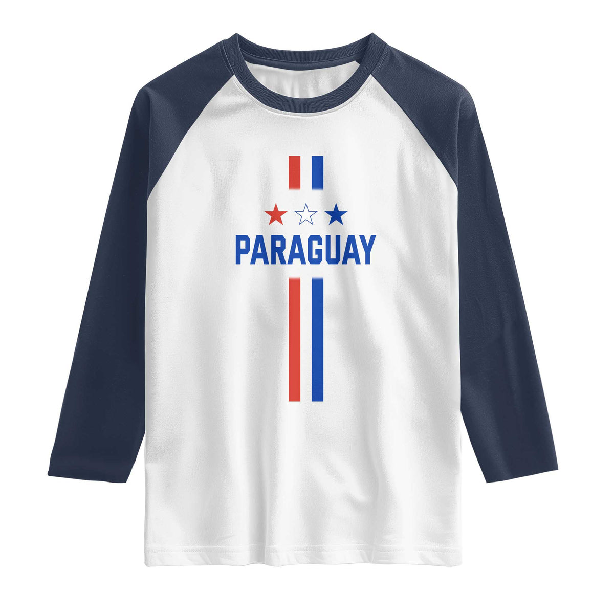 Paraguay Flag Soccer Jersey Style Graphic Raglan Shirt Patriotic Paraguaya Pride Football Fans Sports Spirit