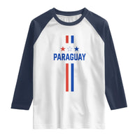 Paraguay Flag Soccer Jersey Style Graphic Raglan Shirt Patriotic Paraguaya Pride Football Fans Sports Spirit