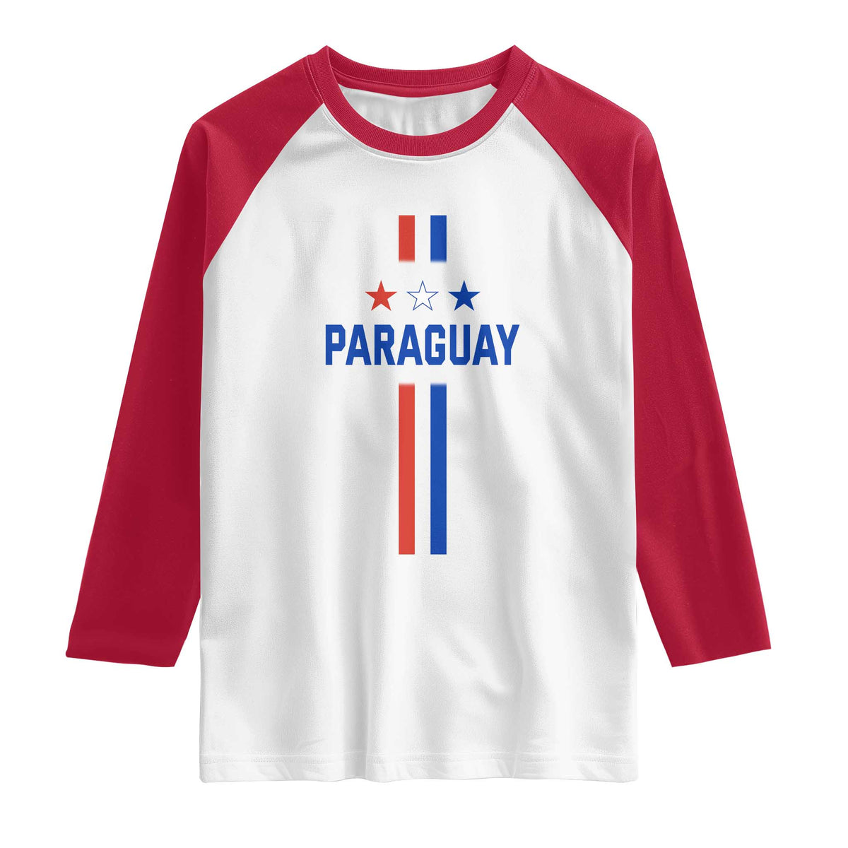 Paraguay Flag Soccer Jersey Style Graphic Raglan Shirt Patriotic Paraguaya Pride Football Fans Sports Spirit