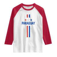 Paraguay Flag Soccer Jersey Style Graphic Raglan Shirt Patriotic Paraguaya Pride Football Fans Sports Spirit