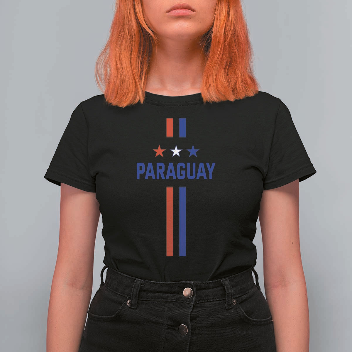 Paraguay Flag Soccer Jersey Style Graphic T Shirt For Women Patriotic Paraguaya Pride Football Fans Sports Spirit