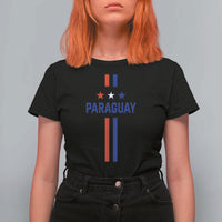 Paraguay Flag Soccer Jersey Style Graphic T Shirt For Women Patriotic Paraguaya Pride Football Fans Sports Spirit