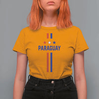 Paraguay Flag Soccer Jersey Style Graphic T Shirt For Women Patriotic Paraguaya Pride Football Fans Sports Spirit