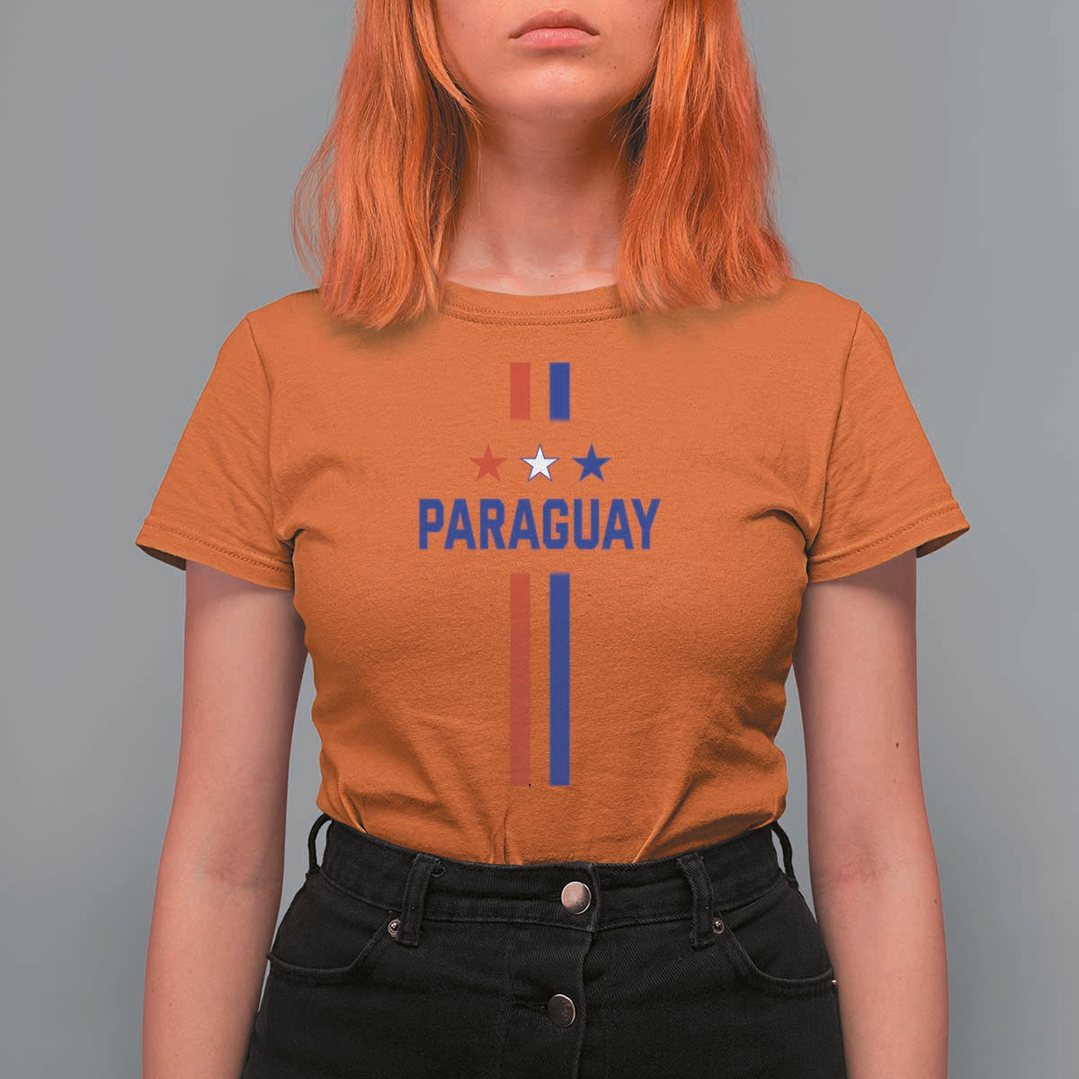 Paraguay Flag Soccer Jersey Style Graphic T Shirt For Women Patriotic Paraguaya Pride Football Fans Sports Spirit