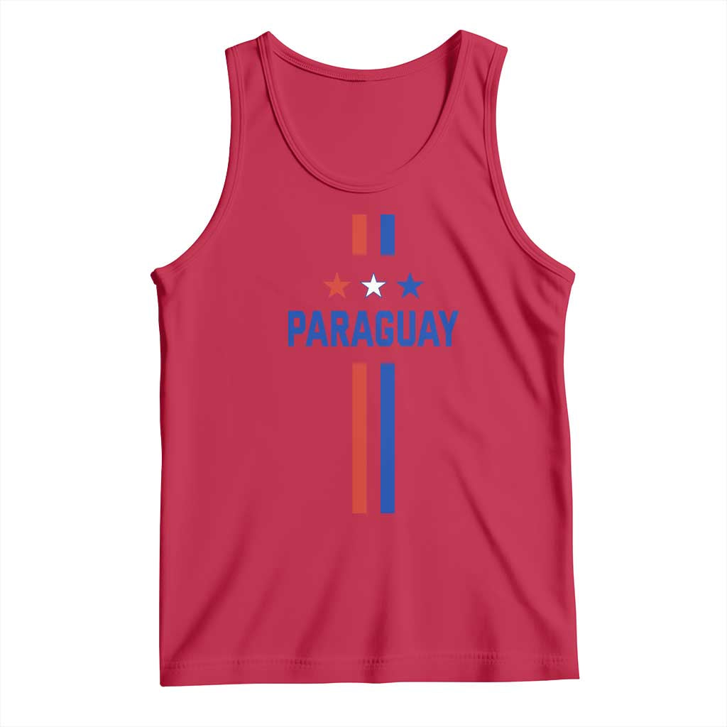 Paraguay Flag Soccer Jersey Style Graphic Tank Top Patriotic Paraguaya Pride Football Fans Sports Spirit