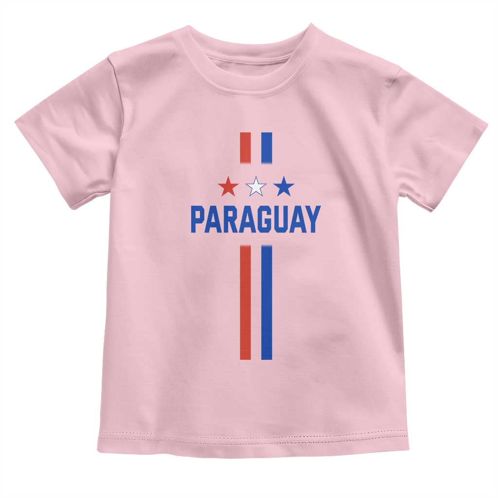 Paraguay Flag Soccer Jersey Style Graphic Toddler T Shirt Patriotic Paraguaya Pride Football Fans Sports Spirit