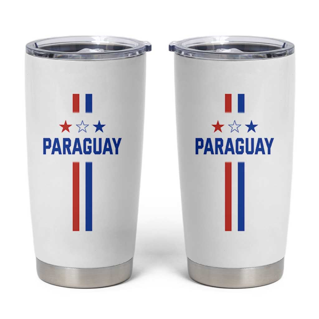 Paraguay Flag Soccer Jersey Style Graphic Tumbler Cup Patriotic Paraguaya Pride Football Fans Sports Spirit
