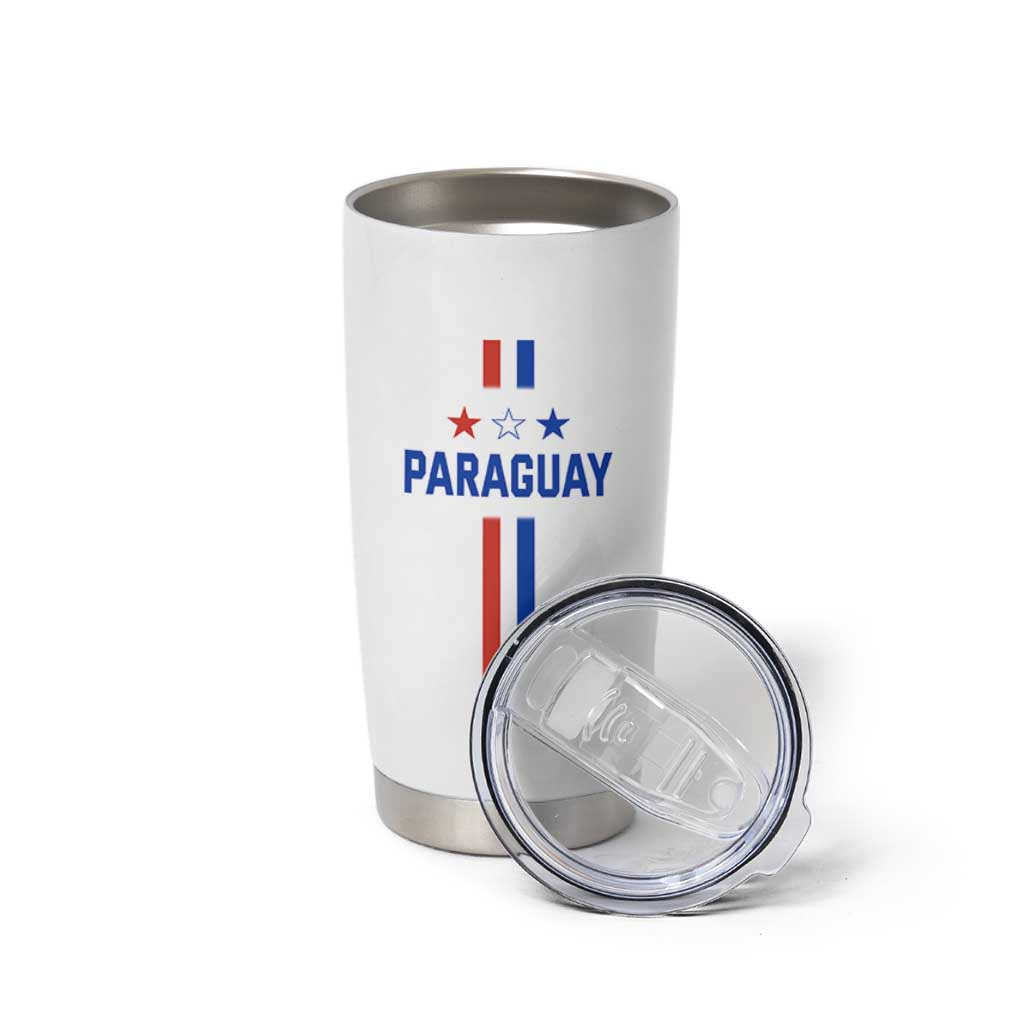 Paraguay Flag Soccer Jersey Style Graphic Tumbler Cup Patriotic Paraguaya Pride Football Fans Sports Spirit