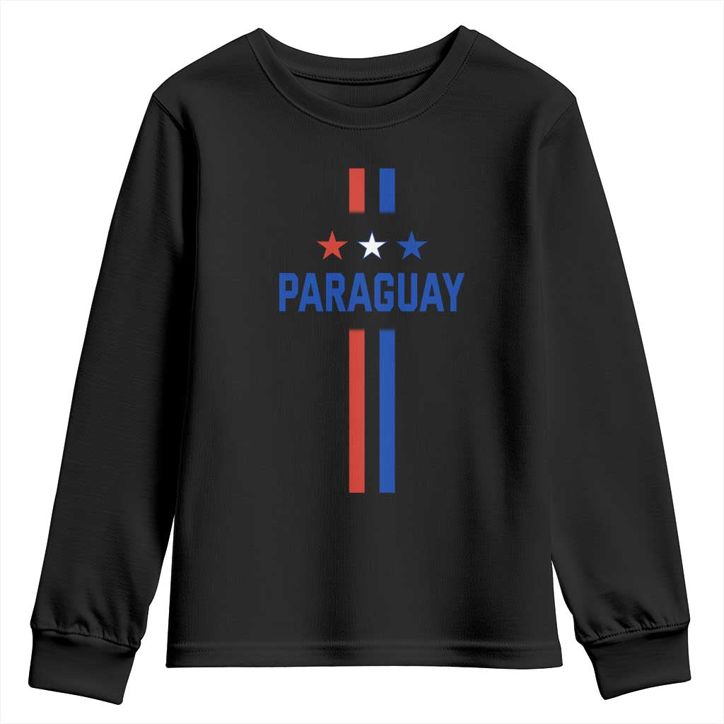 Paraguay Flag Soccer Jersey Style Graphic Youth Sweatshirt Patriotic Paraguaya Pride Football Fans Sports Spirit