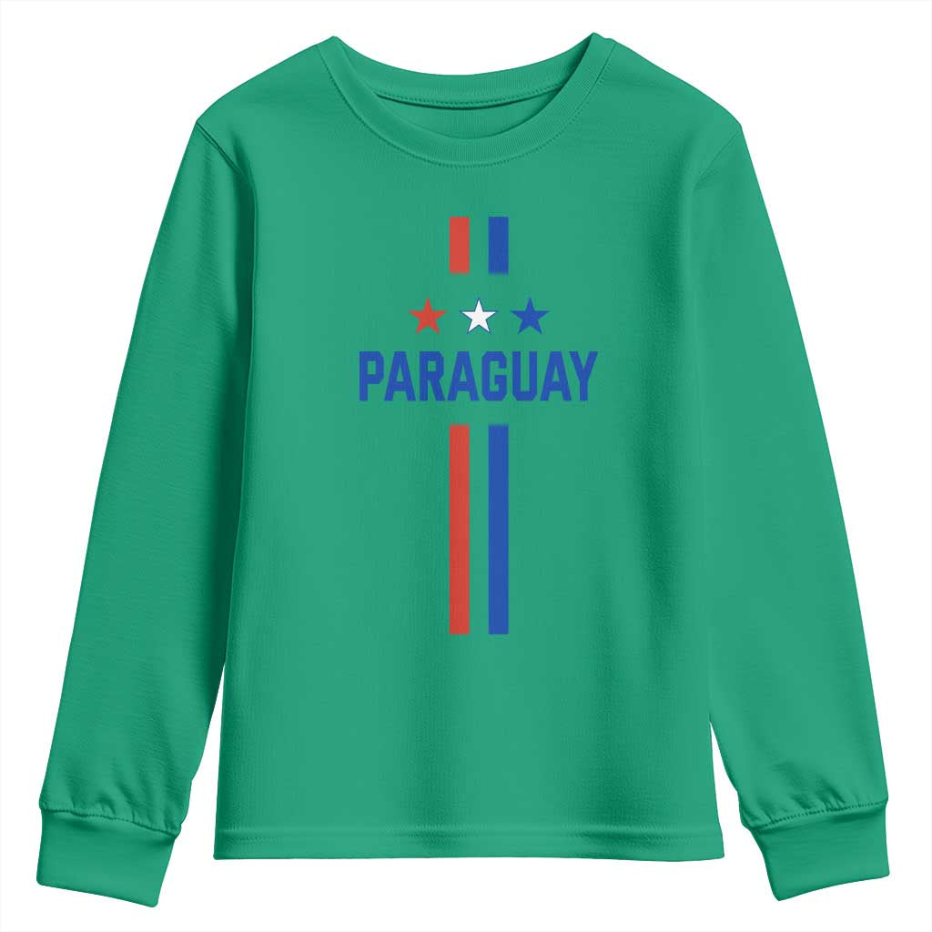 Paraguay Flag Soccer Jersey Style Graphic Youth Sweatshirt Patriotic Paraguaya Pride Football Fans Sports Spirit
