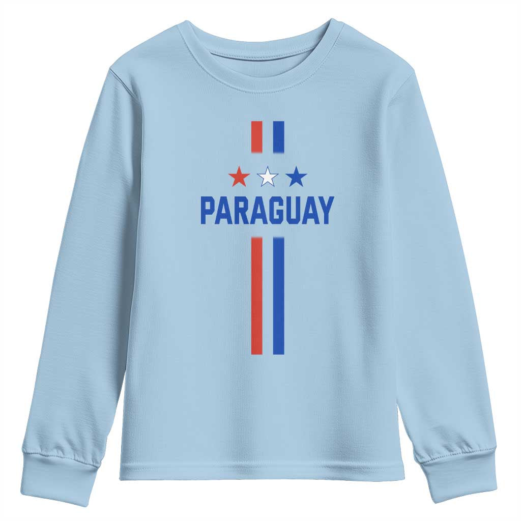 Paraguay Flag Soccer Jersey Style Graphic Youth Sweatshirt Patriotic Paraguaya Pride Football Fans Sports Spirit