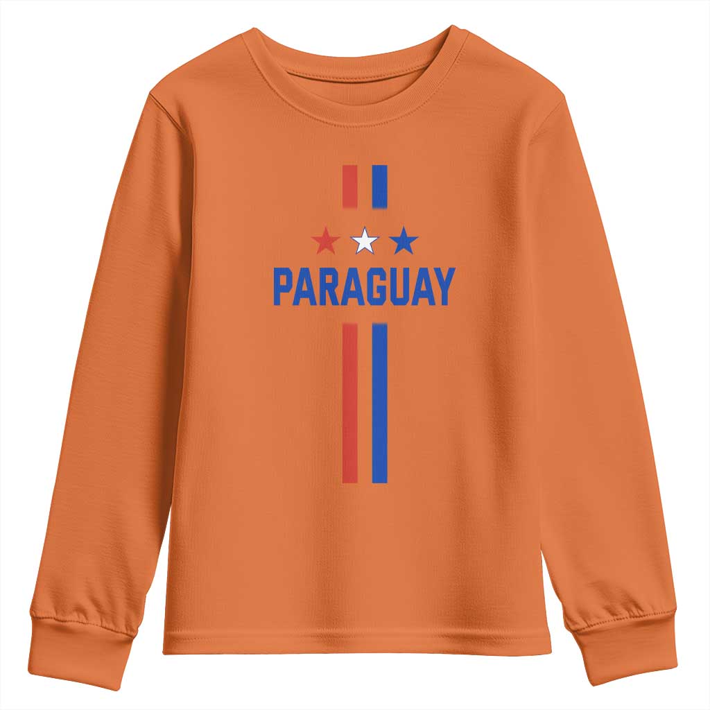 Paraguay Flag Soccer Jersey Style Graphic Youth Sweatshirt Patriotic Paraguaya Pride Football Fans Sports Spirit