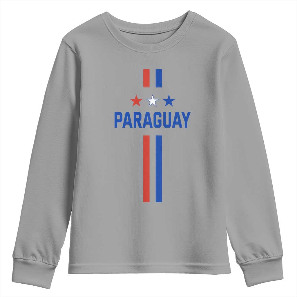 Paraguay Flag Soccer Jersey Style Graphic Youth Sweatshirt Patriotic Paraguaya Pride Football Fans Sports Spirit