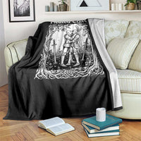 Heated Chivalry Kissing Knights Throw Blanket Romantic Funny Medieval Woodcut Fantasy Folklore Graphic