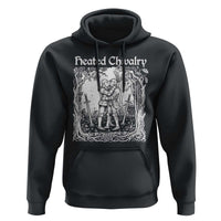 Heated Chivalry Kissing Knights Hoodie Romantic Funny Medieval Woodcut Fantasy Folklore Graphic