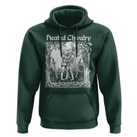 Heated Chivalry Kissing Knights Hoodie Romantic Funny Medieval Woodcut Fantasy Folklore Graphic