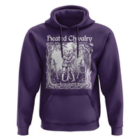 Heated Chivalry Kissing Knights Hoodie Romantic Funny Medieval Woodcut Fantasy Folklore Graphic