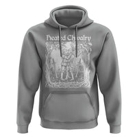 Heated Chivalry Kissing Knights Hoodie Romantic Funny Medieval Woodcut Fantasy Folklore Graphic