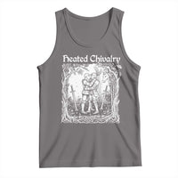 Heated Chivalry Kissing Knights Tank Top Romantic Funny Medieval Woodcut Fantasy Folklore Graphic