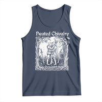 Heated Chivalry Kissing Knights Tank Top Romantic Funny Medieval Woodcut Fantasy Folklore Graphic
