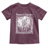 Heated Chivalry Kissing Knights Toddler T Shirt Romantic Funny Medieval Woodcut Fantasy Folklore Graphic
